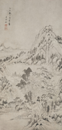 "Wang Shimin's Landscape Scroll", Wang Shimin