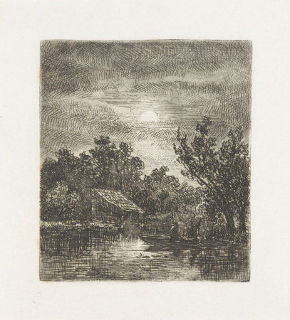 Vissers bij maanlicht, RP-P-1913-4237, Johannes Pieter van Wisselingh, between 1830 and 1878