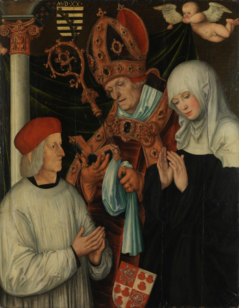 Gabriel of Eyb, Bishop of Eichstätt, with Sts Wilibald and Walburga, Lucas Cranach the Elder, 1520