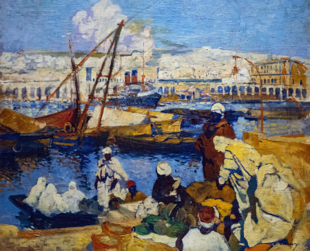 Boarding at the port of Algiers, Léon Cauvy, between 1900 and 1933