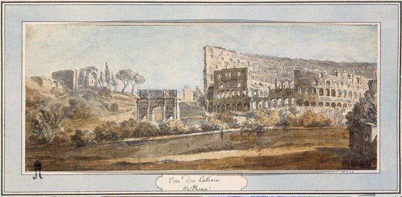 Charles-Louis Clérisseau, View of the Colosseum in Rome, between 1750 and 1755, Hermitage, Charles-Louis Clérisseau, between 1750 and 1755