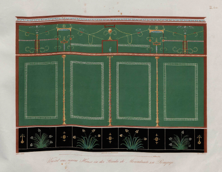 Frescoed wall for a house on the Street of Merchants in Pompeii by Wilhelm Zahn, before 1871