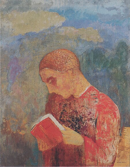 Alsace or Reading Monk, Odilon Redon, circa 1914