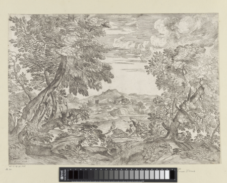 Landschap met drie mannen, RP-P-OB-36.335, Titian, between 1616 and 1680