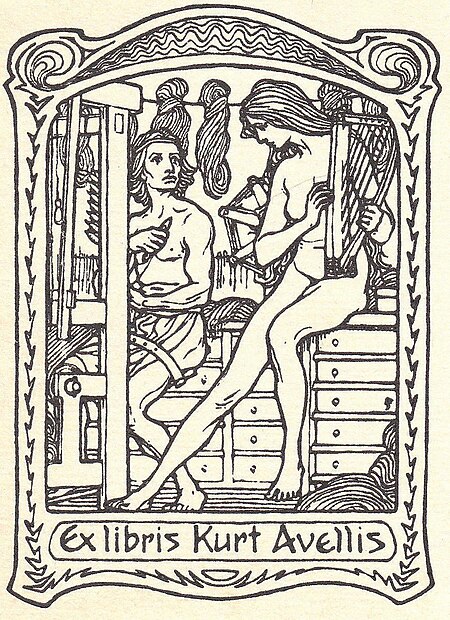 Fidus - Ex libris für Kurt Avellis, Fidus, c. 1905 ?