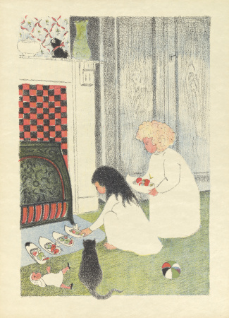 The eve of Saint Nicholas. Clogs in front of the hearth, Léon Spilliaert, 1918