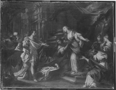 Cleopatra gives Augustus the crown and scepter, Sebastiano Conca, between 1680 and 1764