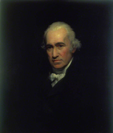 James Watt, 1736 - 1819. Engineer, inventor of the steam engine, John Partridge, 1806