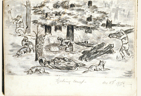 Making camp - Dec. 8th 1876, H. Bullock Webster