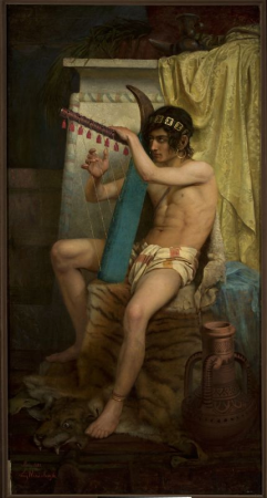 David playing the harp, Ludwik Wiesiołowski, 1881
