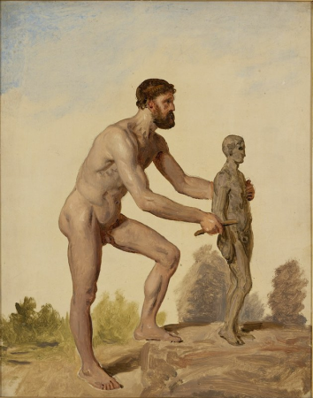 Prometheus Creating Man in Clay, Constantin Hansen, 1845