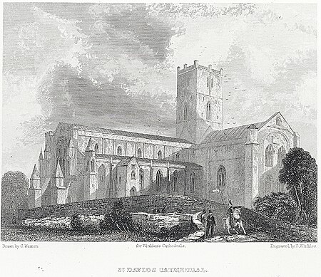 St. David's Cathedral: south west view, circa 1842
