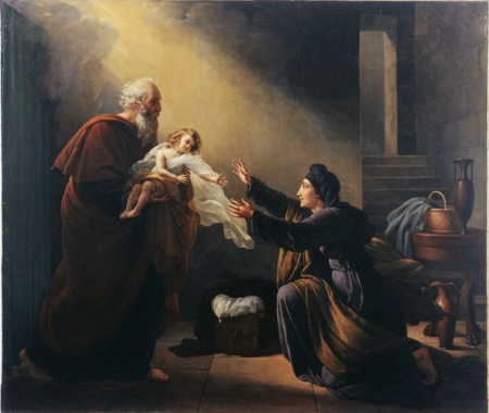 Elijah Resuscitating the Son of the Widow of Sarepta, Louise Hersent, 1819
