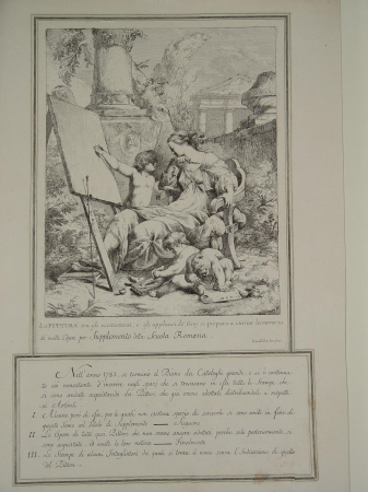 Painting, amidst the excitement and applause of geniuses, prepares to eternalize the memory, Giovanni David, between 1775 and 1783