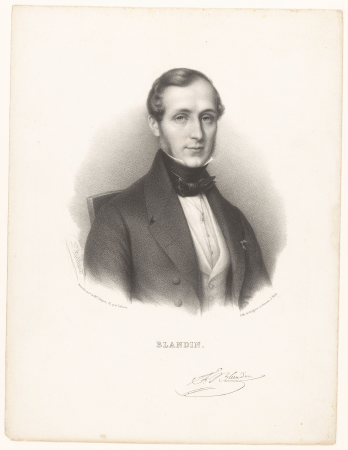 Portret van de chirurg Philippe-Frédéric Blandin Blandin (titel op object) Portretten van artsen (serietitel), RP-P-1911-897, Zéphirin Belliard, 1841
