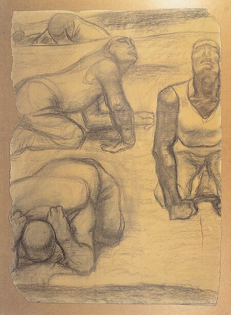 Man (fragment of an overall design), Albin Egger-Lienz, 1914