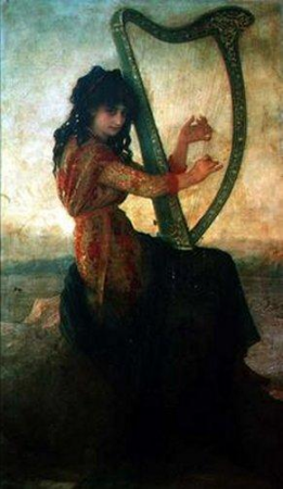 Muse playing the harp, Ernest Hébert, circa 1880