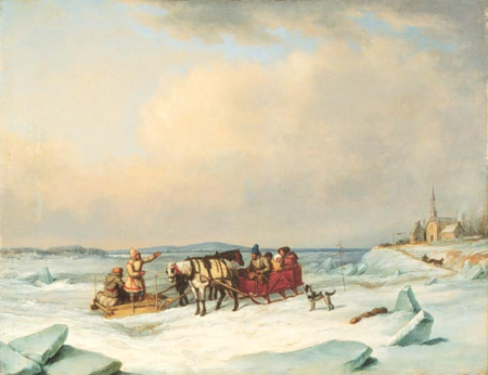 The Ice Bridge at Longue-Pointe, Cornelius Krieghoff, August 1847