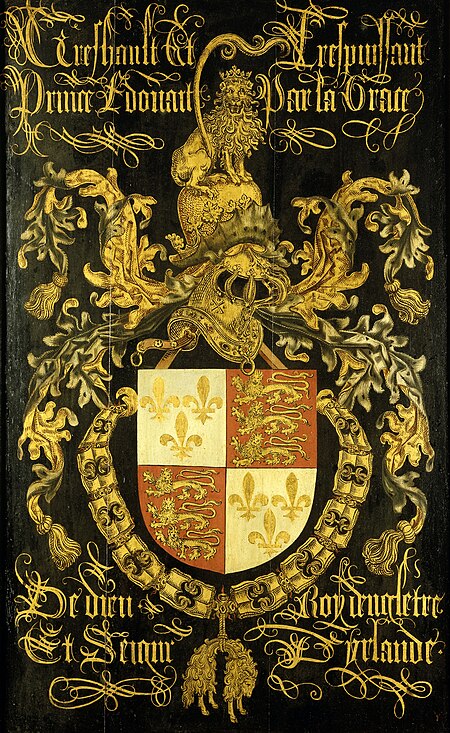 Coat of Arms of Edward IV (1442-83), King of England, in his capacity as Knight of the Order of the Golden Fleece, 1481