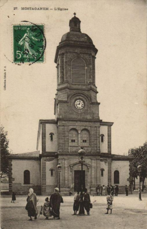 Algérie.Mostaganem.Église.Semeuse 5 centimes, between 1900 and 1910
