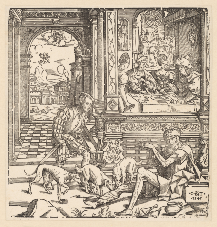 De rijke man en de arme Lazarus, RP-P-BI-93, Cornelis Anthonisz., 1541