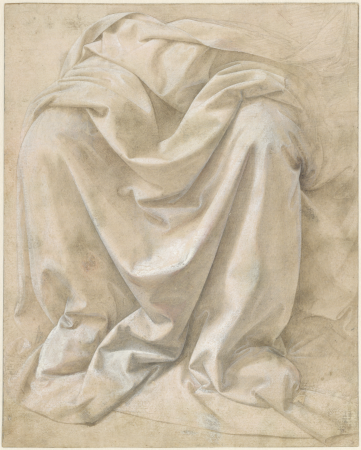 Study of Drapery for a Seated Figure, Lorenzo di Credi, circa 1478-1480