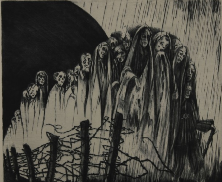 Fritz Lederer – Život a smrt v terezínském ghettu, lept (kol.1946), Fritz Lederer, circa 1946