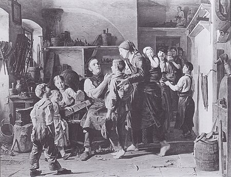 The enrolment of the binder-apprentice, Ferdinand Georg Waldmüller, 1852