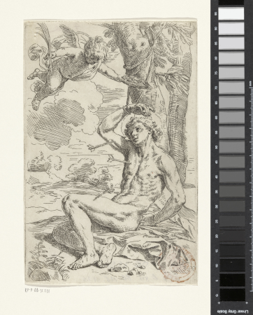Heilige Sebastiaan, RP-P-OB-35.521, Simone Cantarini, between 1622 and 1648