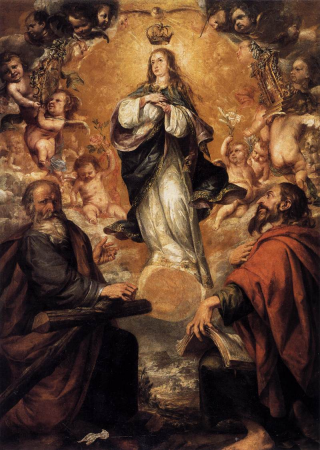 Virgin of the Immaculate Conception with Sts Andrew and John the Baptist, Juan de Valdés Leal, between 1650 and 1652