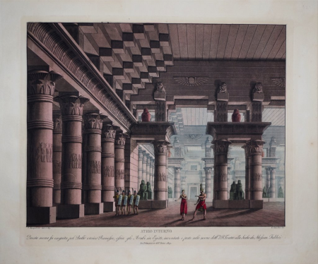 Atrio Interno (set design for the ballet 'Ramesse, ossia Gli Arabi in Egitto' by Alessandro Fabbri (La Scala, 1819), Alessandro Sanquirico, circa 1827