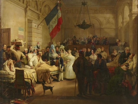 The duchess of Orléans visits the wounded of the three glorious days of the revolution of July 1830