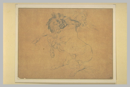 Géricault - Un lion attaquant un cheval, INV 26739, Recto, Théodore Géricault