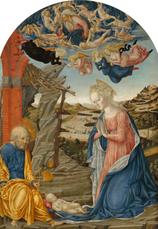 The Nativity, with God the Father Surrounded by Angels and Cherubim, Francesco di Giorgio, circa 1470
