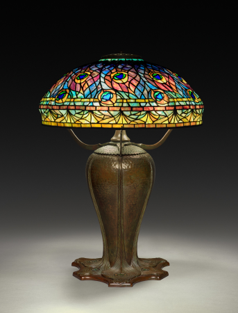 Peacock Table Lamp, circa 1902
