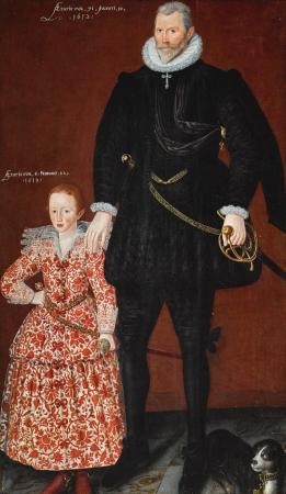 Portrait of Sir Edward Pytts of Kyre Wyard (1546–1618) and his grandson, Edward Pytts (circa 1606–72) (by circle of Robert Peake), Robert Peake the elder, 1612