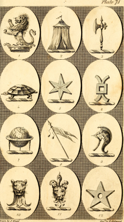 British crests - containing the crests and mottos of the families of Great Britain and Ireland; together with those of the principal cities; and a glossary of heraldic terms (1817) (14597428297), 1817