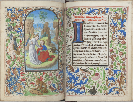 Trivulzio Book of Hours - KW SMC 1 - folios 157v (left) and 158r (right), Simon Marmion, circa 1470
