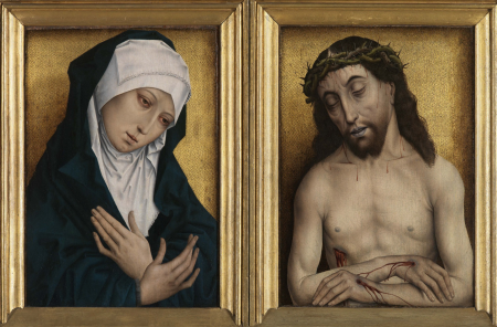 Workshop of Simon Marmion, Mater Dolorosa and Man of Sorrows, c. 1480 (Groeningemuseum), Simon Marmion, circa 1480