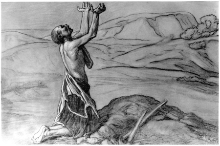 Study for Prayer for Death in the Desert, Elihu Vedder, circa 1867