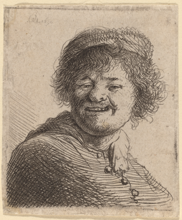 Self-Portrait in a Cap: Laughing, Rembrandt, 1630