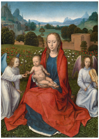 "The Virgin and Child between two Angels", Hans Memling, between 1480 and 1490