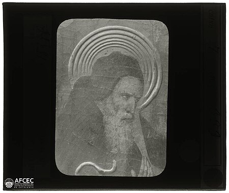 Detail of the altarpiece of St. Anthony Abbot of Jaume Huguet at the Pious School of St. Anthony in Barcelona, Jaume Huguet, Entre 1888 i 1916