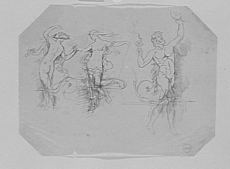 Study of dancing maenads and silenus, Gustave Moreau, between 1850 and 1895