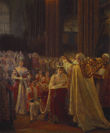 The Crowning of Queen Alexandra at the Coronation of Edward VII, Laurits Tuxen, 1904