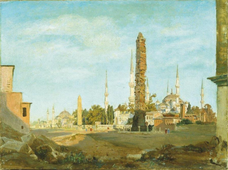 The Brazen Column and Egyptian Obelisk, the Blue Mosque and Haghia Sophia., Harald Jerichau, between 1872 and 1878