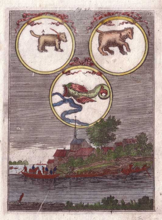 View of three constellations, 1685, Alain Manesson Mallet, between 1683 and 1719