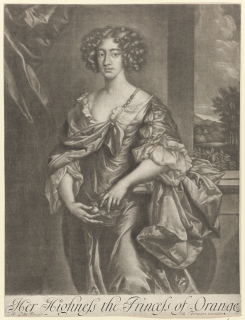 Portret van Maria II Stuart, RP-P-1908-2529, Peter Lely, between 1677 and 1693