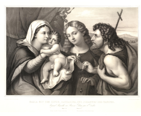 Mary with the Child, Catherine, and John the Baptist, Franz Hanfstaengl, between 1835 and 1840