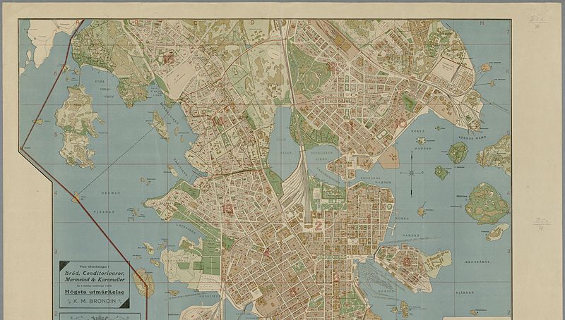 Plan map of the city of Helsinki 1916 A1